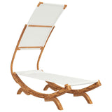 NNEVL Hammock with Canopy 100x198x150 cm Solid Bent Wood Cream