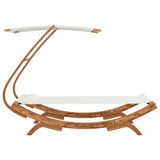 NNEVL Hammock with Canopy 100x198x150 cm Solid Bent Wood Cream