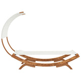 NNEVL Hammock with Canopy 100x216x162 cm Solid Bent Wood Cream