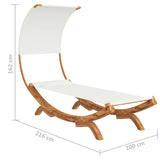NNEVL Hammock with Canopy 100x216x162 cm Solid Bent Wood Cream