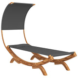 NNEVL Hammock with Canopy 100x216x162cm Solid Bent Wood Anthracite