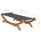 NNEVL Hammock 100x188.5x44 cm Solid Bent Wood Anthracite