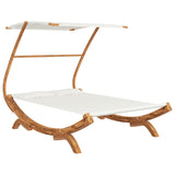 NNEVL Hammock with Canopy 165x198x140 cm Solid Bent Wood Cream