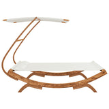NNEVL Hammock with Canopy 165x198x140 cm Solid Bent Wood Cream