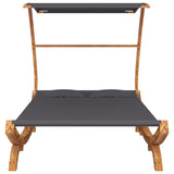 NNEVL Hammock with Canopy 165x198x140 cm Solid Bent Wood Anthracite