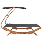 NNEVL Hammock with Canopy 165x198x140 cm Solid Bent Wood Anthracite