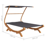 NNEVL Hammock with Canopy 165x198x140 cm Solid Bent Wood Anthracite
