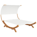 NNEVL Hammock with Canopy 165x210x155 cm Solid Bent Wood Cream
