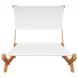 NNEVL Hammock with Canopy 165x210x155 cm Solid Bent Wood Cream