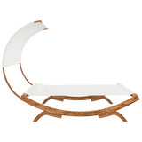 NNEVL Hammock with Canopy 165x210x155 cm Solid Bent Wood Cream