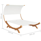 NNEVL Hammock with Canopy 165x210x155 cm Solid Bent Wood Cream