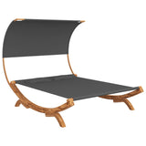 NNEVL Hammock with Canopy 165x210x155cm Solid Bent Wood Anthracite