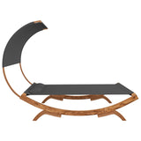 NNEVL Hammock with Canopy 165x210x155cm Solid Bent Wood Anthracite
