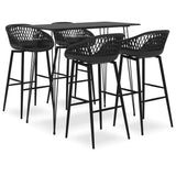 NNEVL 5 Piece Bar Set Black