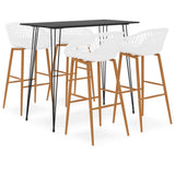 NNEVL 5 Piece Bar Set Black and White