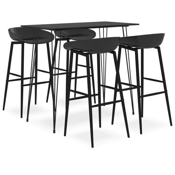 NNEVL 5 Piece Bar Set Black
