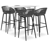 NNEVL 5 Piece Bar Set White and Grey