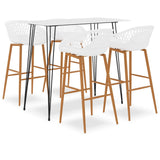 NNEVL 5 Piece Bar Set White