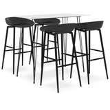NNEVL 5 Piece Bar Set White and Black