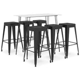 NNEVL 7 Piece Bar Set White and Black