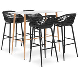 NNEVL 5 Piece Bar Set White and Black