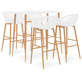 NNEVL 5 Piece Bar Set White