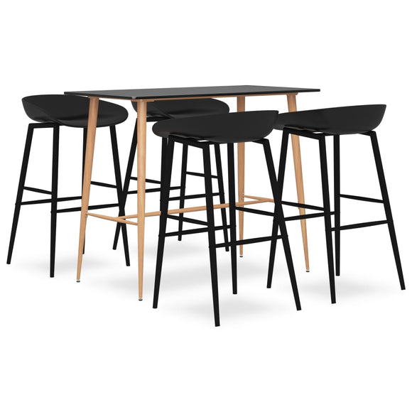 NNEVL 5 Piece Bar Set Black