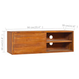 NNEVL Wall-mounted TV Cabinet 180x30x30 cm Solid Teak Wood