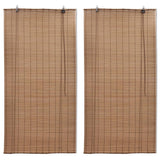 NNEVL Bamboo Roller Blinds 2 pcs 150 x 220 cm Brown
