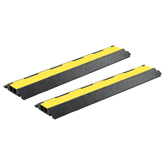 NNEVL Cable Protector Ramps 2 pcs 2 Channels Rubber 101.5 cm