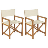 NNEVL Folding Director's Chairs 2 pcs Solid Teak Wood