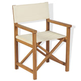 NNEVL Folding Director's Chairs 2 pcs Solid Teak Wood