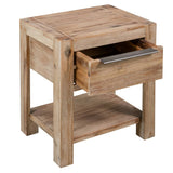 NNEVL Nightstands with Drawers 2 pcs 40x30x48 cm Solid Acacia Wood