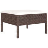 NNEVL 6 Piece Garden Lounge Set with Cushions Poly Rattan Brown