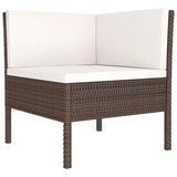 NNEVL 6 Piece Garden Lounge Set with Cushions Poly Rattan Brown