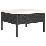 NNEVL 6 Piece Garden Lounge Set with Cushions Poly Rattan Black