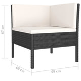 NNEVL 6 Piece Garden Lounge Set with Cushions Poly Rattan Black
