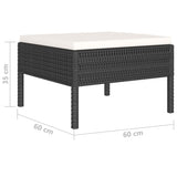 NNEVL 6 Piece Garden Lounge Set with Cushions Poly Rattan Black