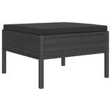 NNEVL 4 Piece Garden Lounge Set with Cushions Poly Rattan Black