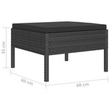 NNEVL 4 Piece Garden Lounge Set with Cushions Poly Rattan Black