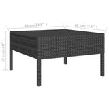 NNEVL 6 Piece Garden Lounge Set with Cushions Poly Rattan Black
