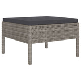 NNEVL 6 Piece Garden Lounge Set with Cushions Poly Rattan Grey