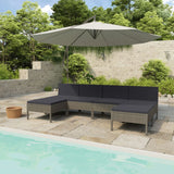 NNEVL 6 Piece Garden Lounge Set with Cushions Poly Rattan Grey