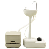 NNEVL Portable Camping Toilet 10+10L and Handwash Stand 20L Set Grey