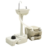 NNEVL Portable Camping Toilet 10+10L and Handwash Stand 20L Set Grey