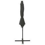 NNEVL Cantilever Umbrella with Pole and LED Lights Anthracite 300 cm
