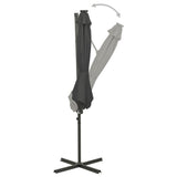 NNEVL Cantilever Umbrella with Pole and LED Lights Anthracite 300 cm