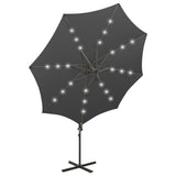 NNEVL Cantilever Umbrella with Pole and LED Lights Anthracite 300 cm