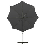 NNEVL Cantilever Umbrella with Pole and LED Lights Anthracite 300 cm