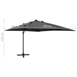 NNEVL Cantilever Umbrella with Pole and LED Lights Anthracite 300 cm